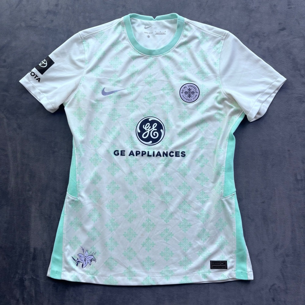 Nike Racing Louisville FC NWSL Soccer Jersey White Mint DV6904-101 Womens  Large